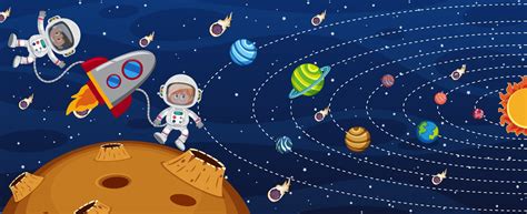 Outer Space Cartoon Images : Outer Space Cartoon Background Vector Vectors Graphic Art Designs ...