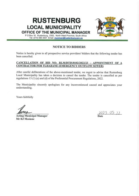 General Notice | Rustenburg Local Municipality