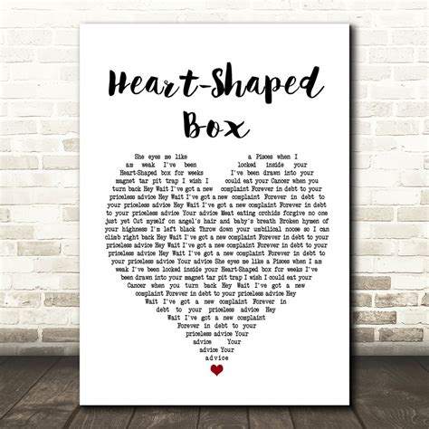 Nirvana Heart-Shaped Box Script Heart Quote Song Lyric Print - SongLyricPrints.co.uk