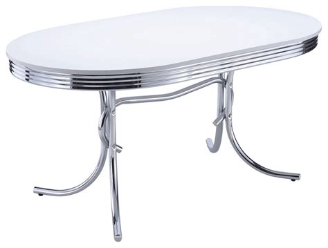 Oval Dining Table, Glossy White and Chrome - Contemporary - Dining Tables - by Simple Relax | Houzz
