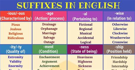 SUFFIX: 30+ Common Suffixes With Definition & Examples | English ...