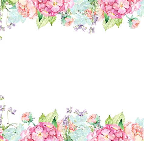 Floral Watercolor Flowers Border | Pastell blumen, Papierrahmen, Blumen