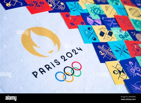 PARIS, FRANCE, MARCH 26, 2024: Official Logo of Summer olympics Games ...