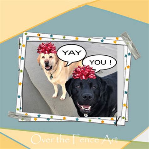 Funny Greeting Card, Happy Labradors Celebrate With You, Blank Inside ...