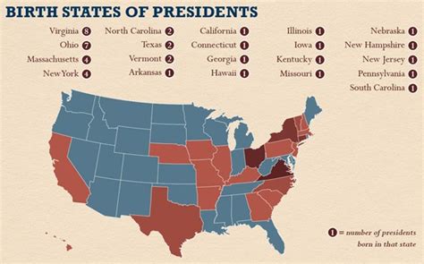 Doug Ross @ Journal: MAP: Birth States of U.S. Presidents