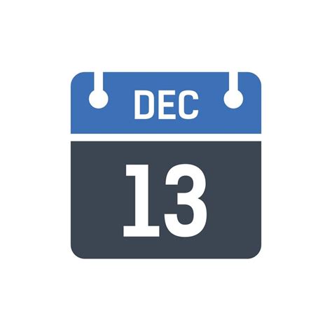 December 13 Calendar date icon 5261336 Vector Art at Vecteezy