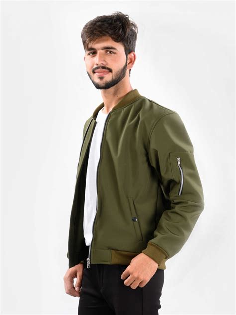 Buy Men Olive Bomber Jacket Online in Pakistan - Lalaland.pk