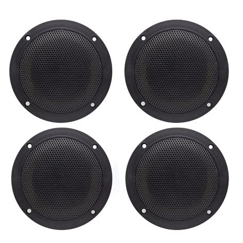 Waterproof Marine Speakers for Outdoor Marine Boat 2Pairs 320Watts Black Boat Watertight ...