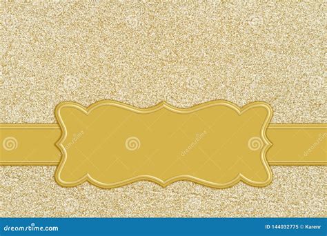 Gold Glitter Paper Background with a Banner Stock Image - Image of copy ...