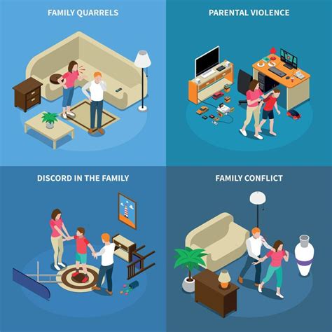 Family Issues Isometric Design Concept Vector Illustration 2395488 Vector Art at Vecteezy