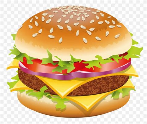 Hamburger Hot Dog Cheeseburger Fast Food Clip Art, PNG, 4178x3538px ...