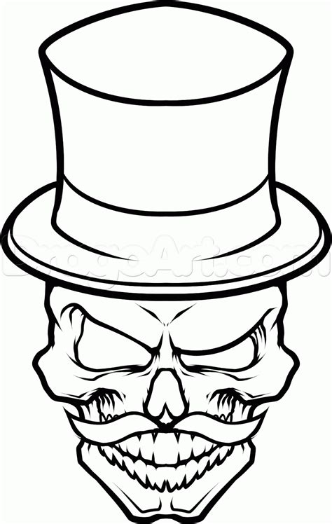 Skull With Top Hat Drawing at GetDrawings | Free download