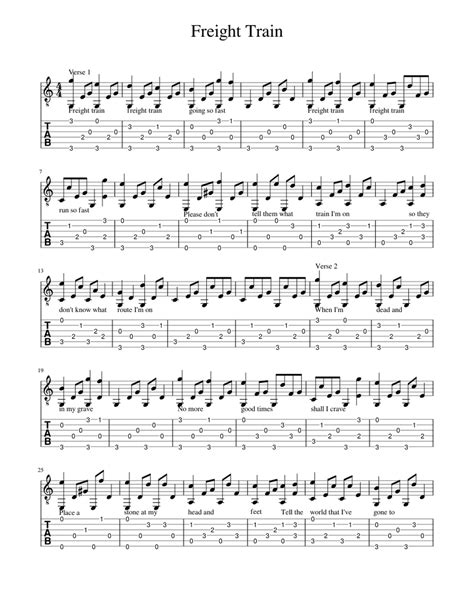 Freight Train Sheet music for Guitar (Solo) | Musescore.com