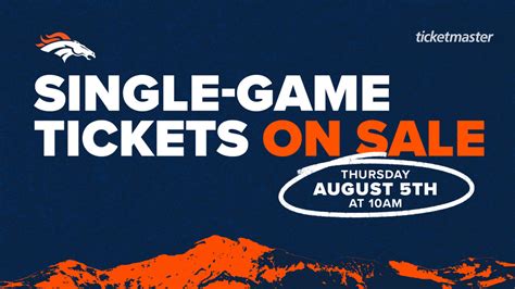 Broncos single-game tickets go on sale Thursday, Aug. 5