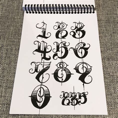 Big Meas - Numbers 2 Go Numeric Guide | Tattoo fonts alphabet, Lettering, Tattoo lettering styles