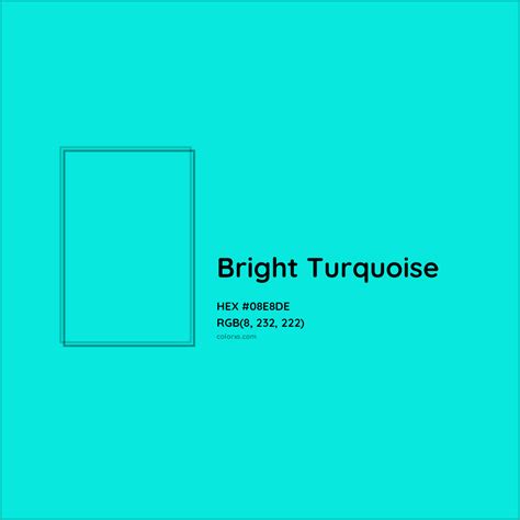 Bright Turquoise Complementary or Opposite Color Name and Code (#08E8DE) - colorxs.com