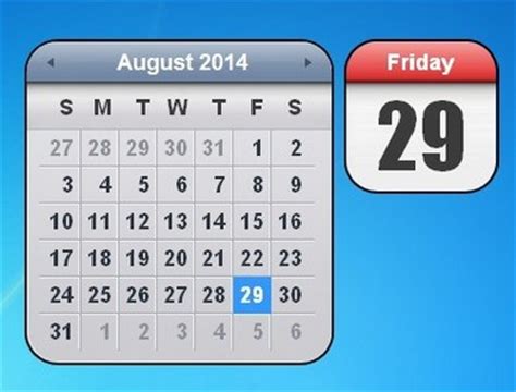 iCalendar - Free Desktop Gadgets For Windows 10, Windows 8, Windows 7 and Vista