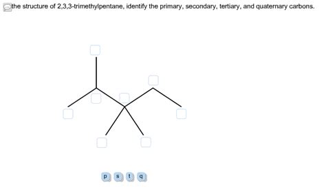 Solved the structure of 2,3,3-trimethylpentane, identify | Chegg.com