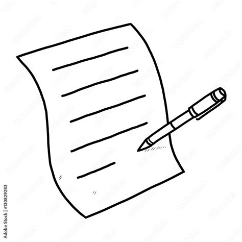 pen and paper / cartoon vector and illustration, black and white, hand ...