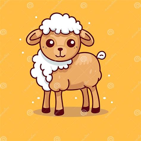 A Cartoon Cute Baby Ram Farm Animal Character, Vector Stock ...