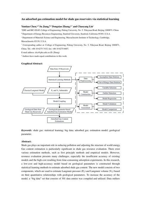 (PDF) An adsorbed gas estimation model for shale gas reservoirs via statistical learning