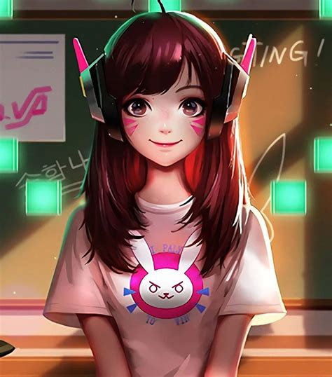 Mignonne, d.va, overwatch, jeu, iphone, , Contexte, 1177, Cute Anime ...