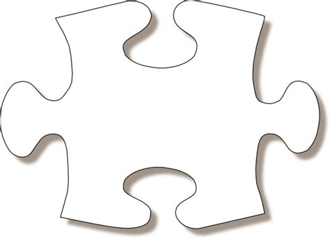 Jigsaw White Puzzle Piece Large Shadow Clip Art at Clker.com - vector ...