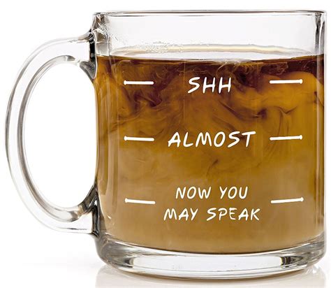 Amazon.com: Shop4Ever Shh - Almost - Now You May Speak Novelty Glass Coffee Mug Tea Cup Gift ...