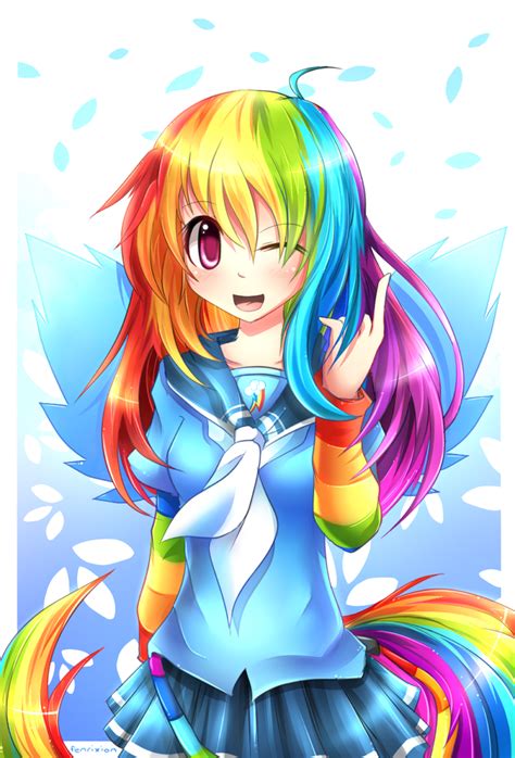 MLP Gakusei : Rainbow Dash by Fenrixion on DeviantArt