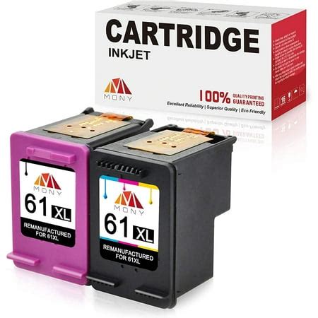 Mony Remanufactured HP 61 XL 61XL Ink Cartridges (Black & Tri-Clour, 2-Pack) Used in HP Envy ...
