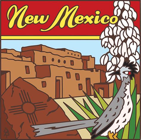 6x6 New Mexico State Symbols Decorative Art Tile