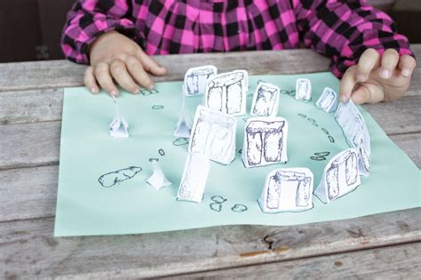 Printable Stonehenge activity for kids. Just print the stones on white paper, and print the ...