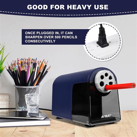 Buy Heavy Duty Electric Pencil Sharpener, 6 Holes, AFMAT Classroom Pencil Sharpener for 6-11mm ...