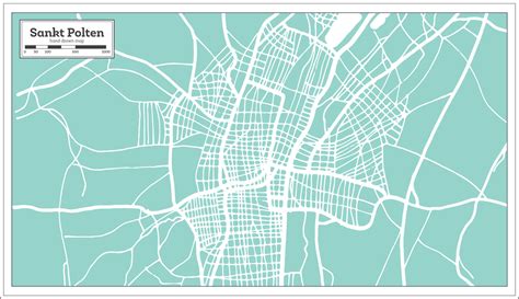 Sankt Polten Austria City Map in Retro Style. Outline Map. 17403354 Vector Art at Vecteezy