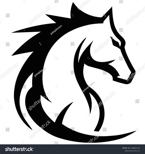 Horse Logo Black White Stock Vector (Royalty Free) 2208812321 | Shutterstock