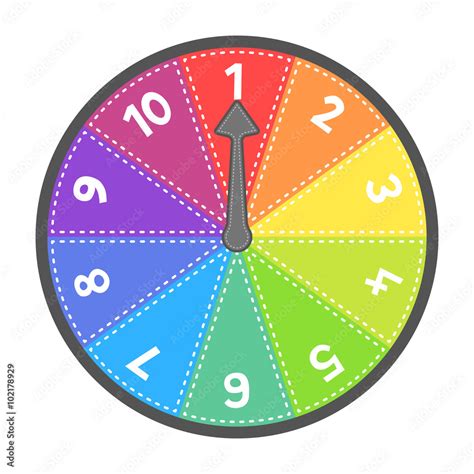 Vector Spin Wheel Game With Numbers 1-10 Stock Vector | Adobe Stock