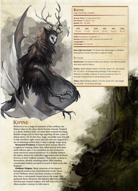 Kipine - the flying owl bear | D&d dungeons and dragons, Dnd dragons, Dungeons and dragons ...