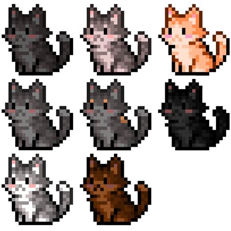 Pixel art cats | Милые рисунки, Рисунки, Легкие рисунки