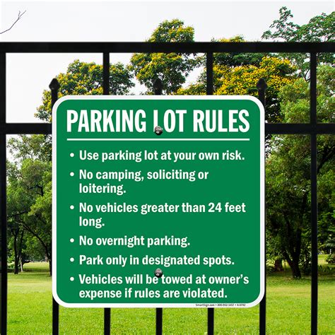 Parking Lot Rules Sign - Use At Your Own Risk, No Camping, SKU: K-0792