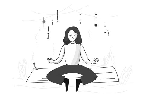 Meditation black and white clipart. Free download transparent .PNG | Creazilla