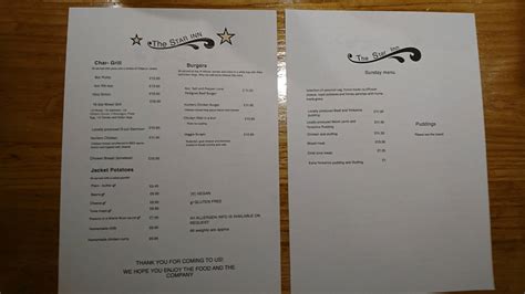 Menu at The Star Inn pub & bar, Pontypool