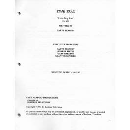 Time Trax "Little Boy Lost" 1992 Original Script