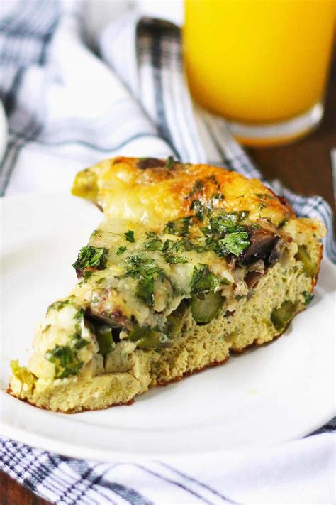 Easy Asparagus Egg Bake with Mushroom and Swiss Cheese