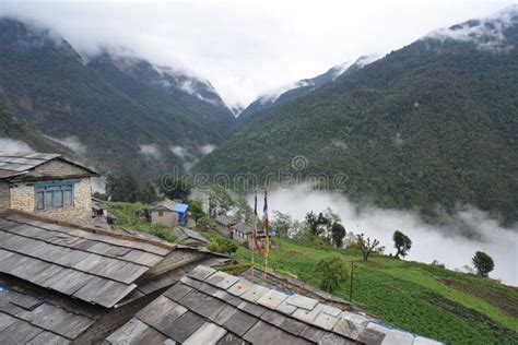 The Village in Trekking Route, Pokhara, Nepal Stock Photo - Image of ...