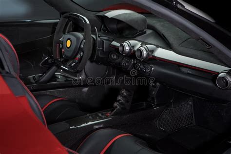 Ferrari LaFerrari Interior Showing Dashboard & Steering Wheel Stock ...