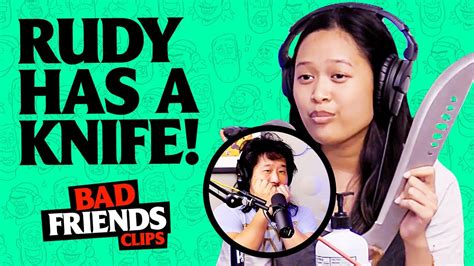 Rudy Brings A Knife To The Studio & Bobby Is Terrified | Bad Friends Clips - YouTube