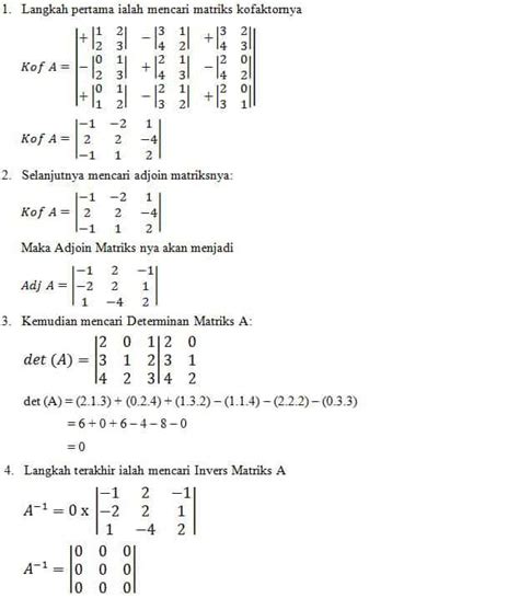 Invers Matriks 2x2 dan 3x3 Beserta Contoh Soalnya