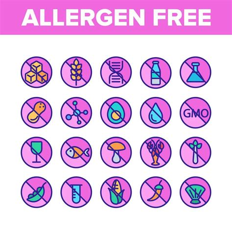 Allergen Free Food Vector Linear Icons Set 10145769 Vector Art at Vecteezy