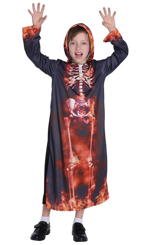 Kids Skeleton Costume Halloween Easter Party Ghost Vampire Robe For Boys Grils Children Stage ...