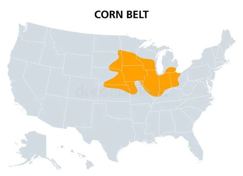 Corn Belt of the United States, Region with Maize As Dominant Crop, Map ...